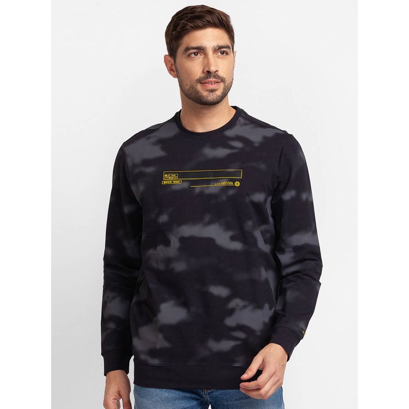 Spykar Navy Blue Cotton Full Sleeve Round Neck Sweatshirt for Men (2XL)
