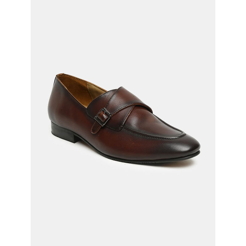 Teakwood Men Brown Solid Monk Strap Shoes (EURO 40)