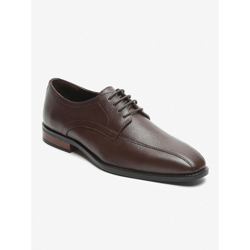 Teakwood Men Brown Solid Genuine Leather Formal Derbys (EURO 40)