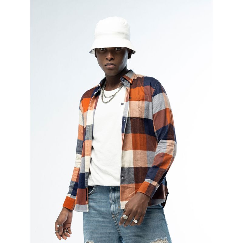 THE BEAR HOUSE Men's Multi Checked Slim Fit Shirt (S)