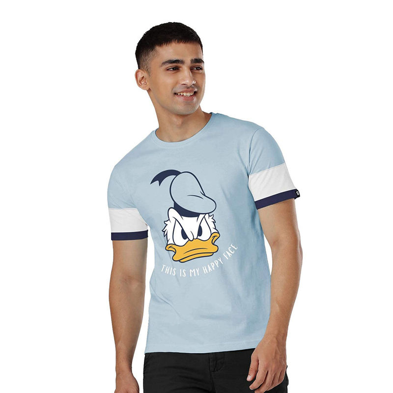 The Souled Store Men Official Donald Duck Happy Face Blue T-Shirts (XL)
