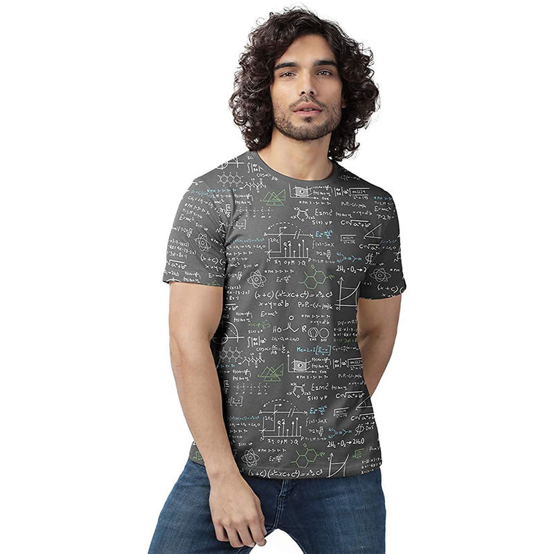 The Souled Store Men Nerdy Equations Grey T-Shirts (S)