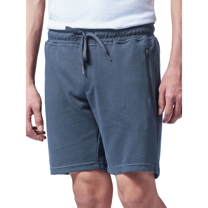 The Souled Store Ribbed Navy Sweatshorts for Mens (XS)