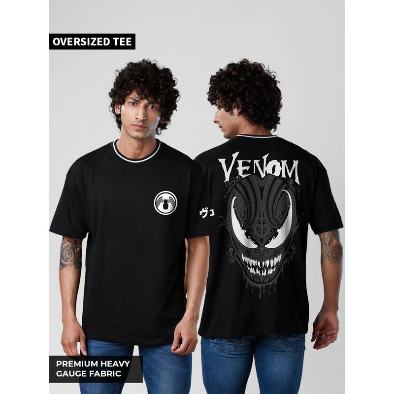 The Souled Store Official Marvel: Venom Men Oversized T-Shirts (2XL)
