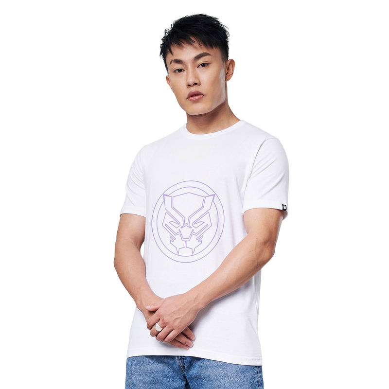 The Souled Store Official Black Panther Wakanda Pride (Solar Activated) T-Shirts for Men (2XL)