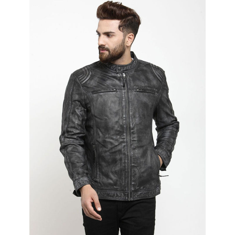Teakwood Black Solid Jacket (L)