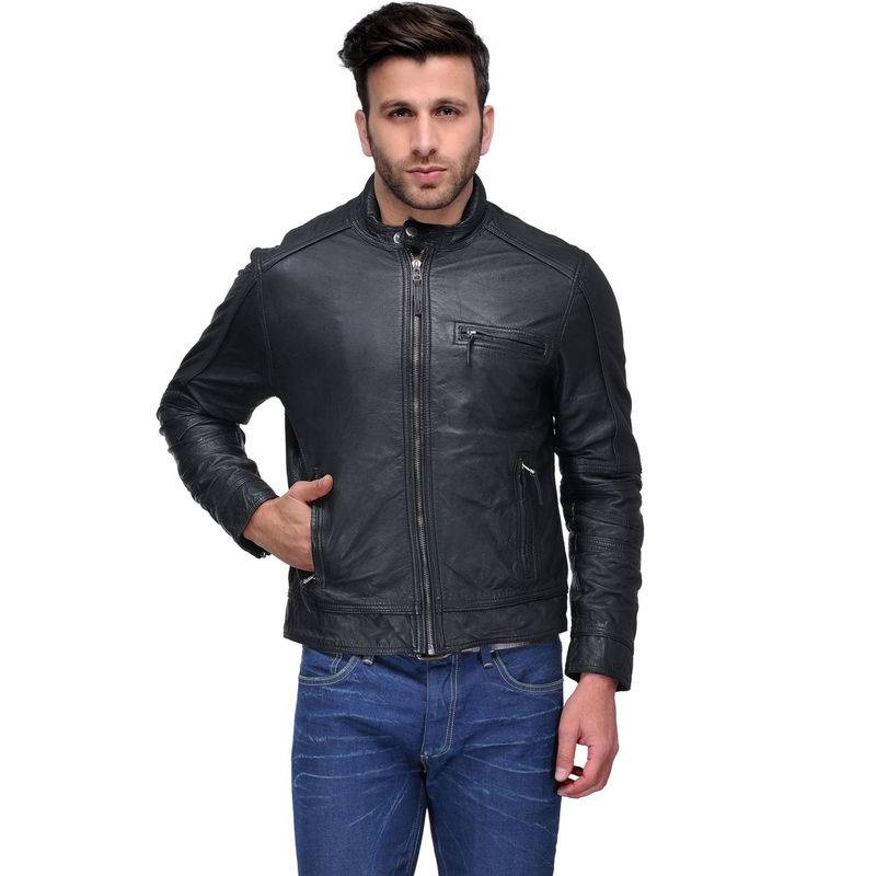 Teakwood Black Solid Jacket (2XL)