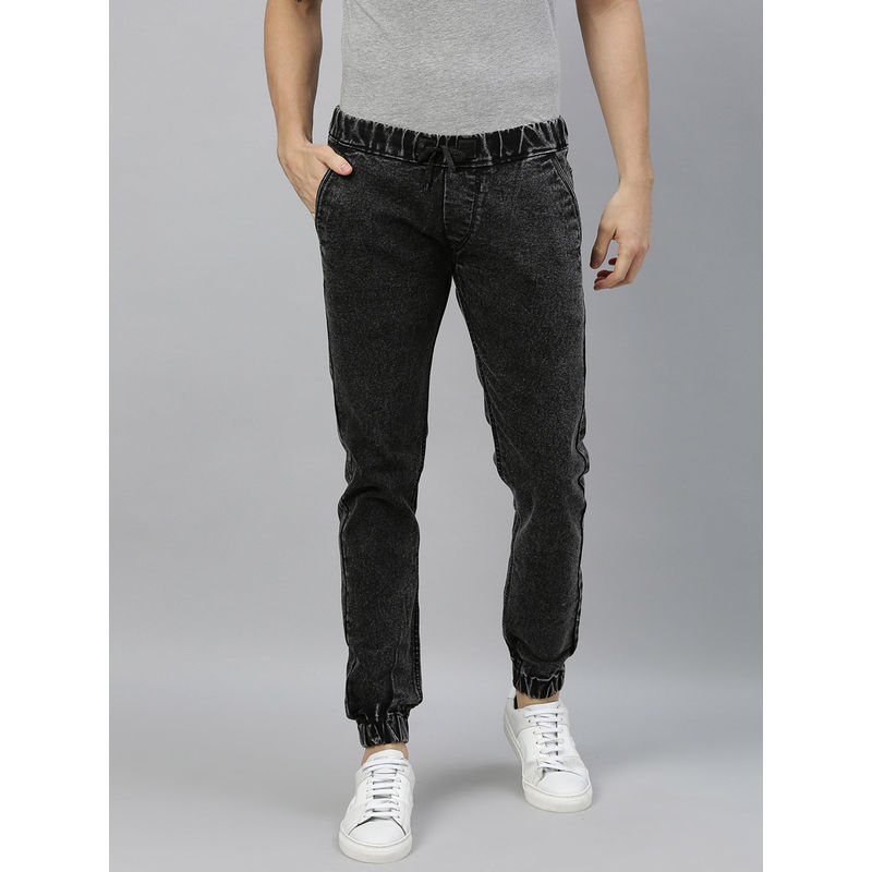 Urbano Fashion Men Black Slim Fit Jogger Jeans (38)