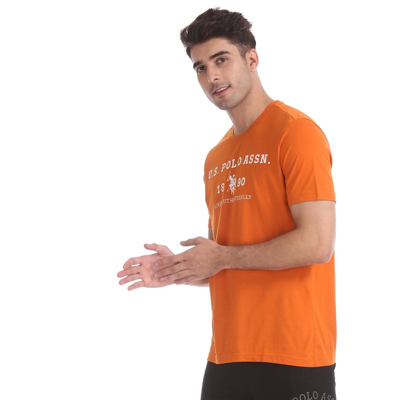 U.S. POLO ASSN. Printed Orange T-Shirt (S) Orange (S)