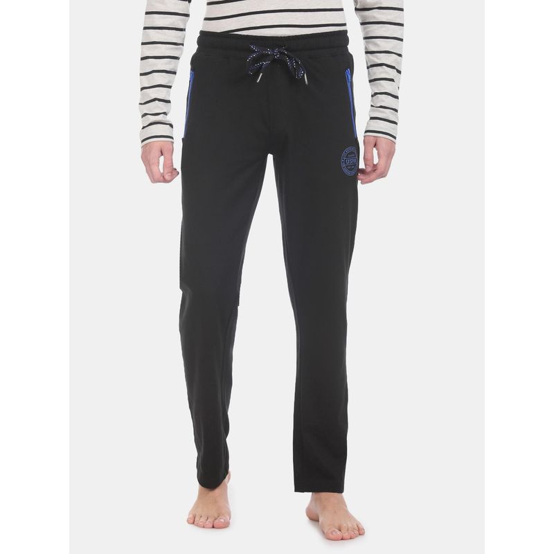 U.S. POLO ASSN. Black Drawstring Waist Solid Lounge Pant (S) Black (S)