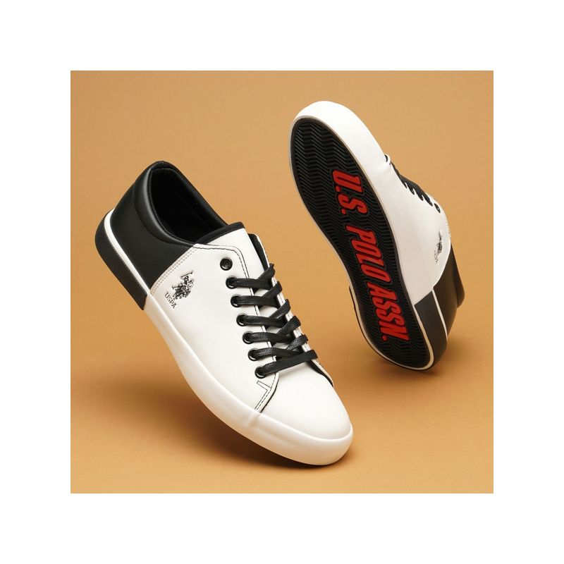 U.S.Polo Assn. White Solid Sneakers (UK 8)