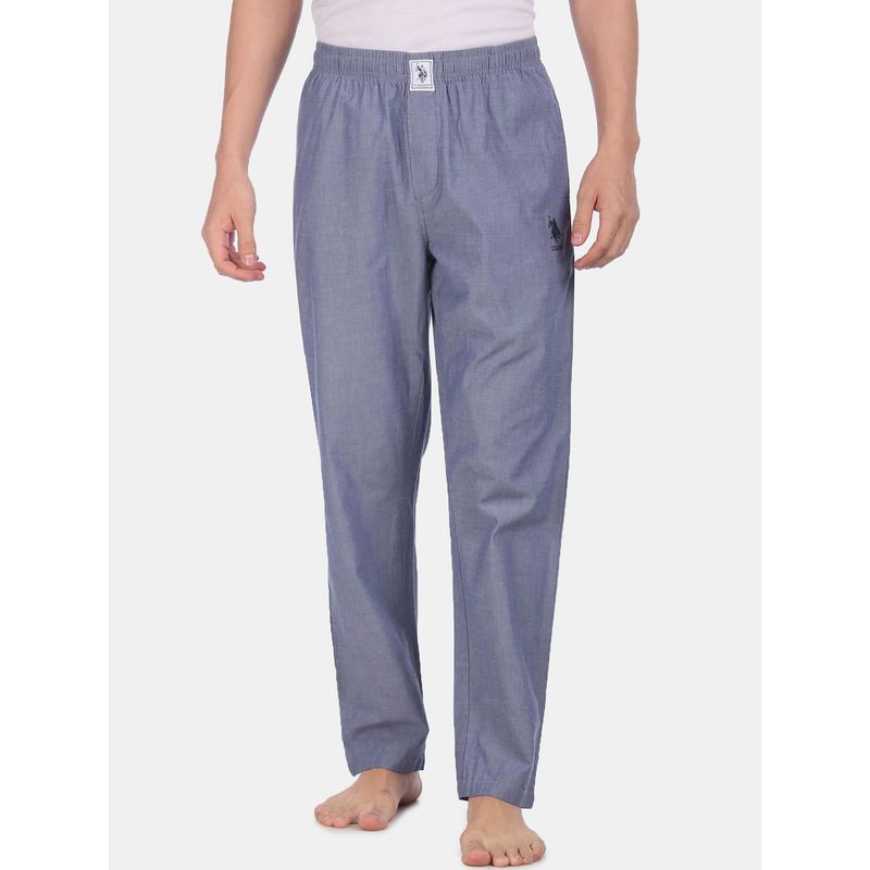 U.S. POLO ASSN. Men Light Blue I658 Comfort Fit Solid Cotton Lounge Pants Blue (2XL) Blue (2XL)