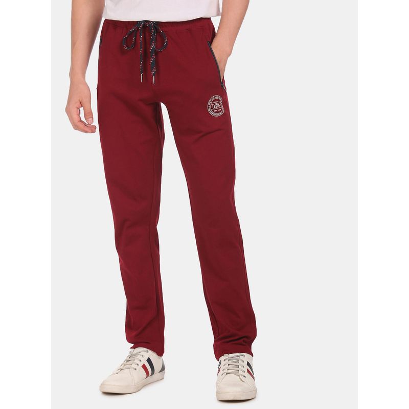 U.S. POLO ASSN. Men Maroon I671 Comfort Fit Solid Lounge Pants (M) Maroon (M)