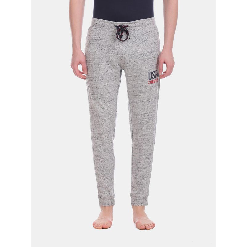 U.S. POLO ASSN. Men Grey I603 Comfort Fit Solid Cotton Poly Joggers (2XL) (2XL)