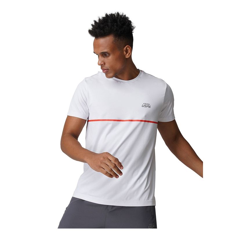 U.S. POLO ASSN. Men White I715 Natural Polyester T-Shirts - Pack Of 1 (M)