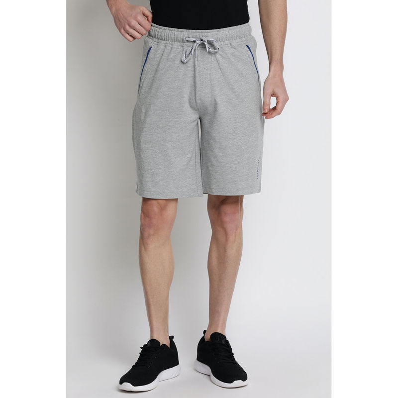 Van Heusen Men Athleisure Antiviral & Zipper Pocket Knit Shorts - Grey