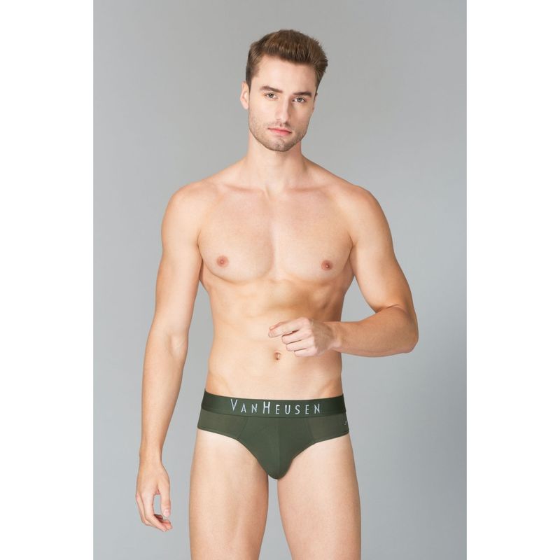 Van Heusen Men Swift Dry & Breathable AIR Series Active Briefs - Olive Forest (S)