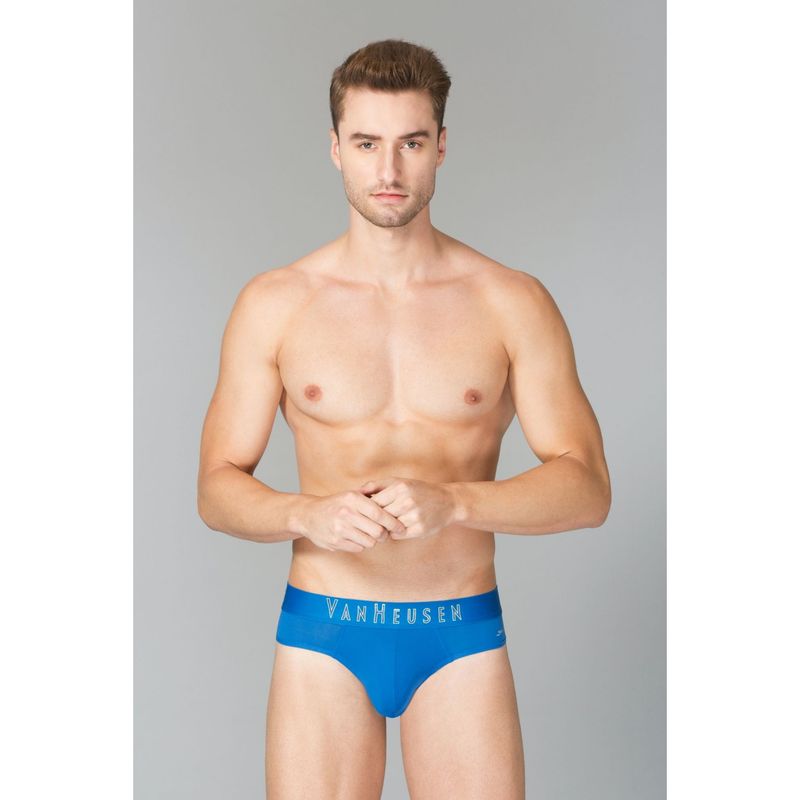 Van Heusen Men Swift Dry & Breathable AIR Series Active Briefs - Ibiza Blue (S)
