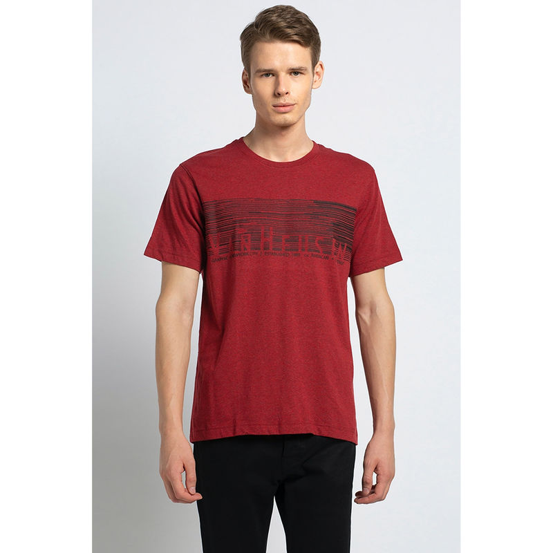 Van Heusen Men Athleisure Crew Neck & Short Sleeve T-Shirt - Red