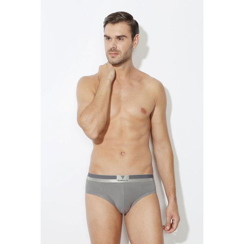 Van Heusen Men Colour Fresh & Ultra Soft Briefs - Grey
