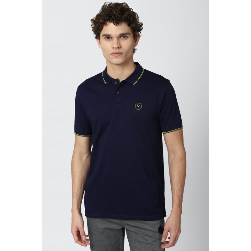 Van Heusen Navy Blue Polo T-Shirt (M)