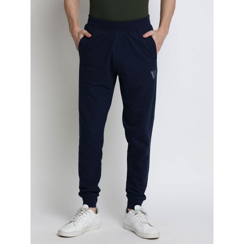 Van Heusen Men Athleisure Antiviral & Zipper Pocket Track Pants - Blue (XL)