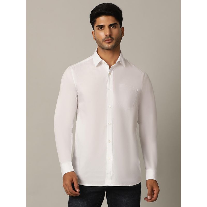 JadeBlue White 100% Cotton Casual Shirt (39)