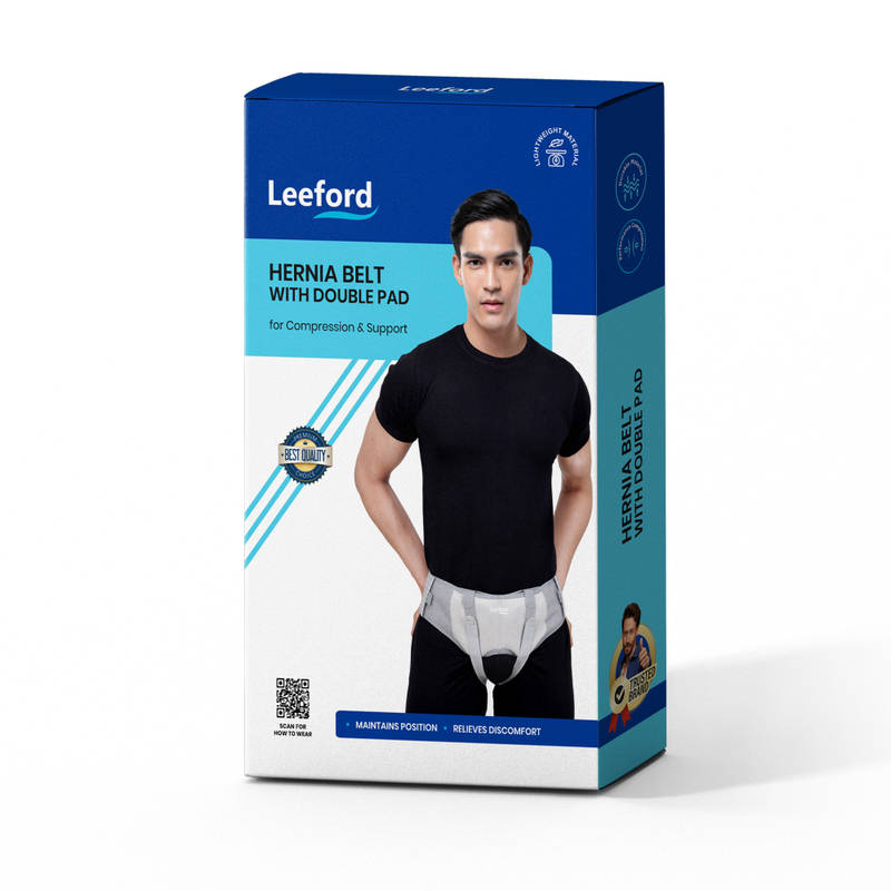 Leeford Hernia Belt for Men with Two Detachable Foam Pads