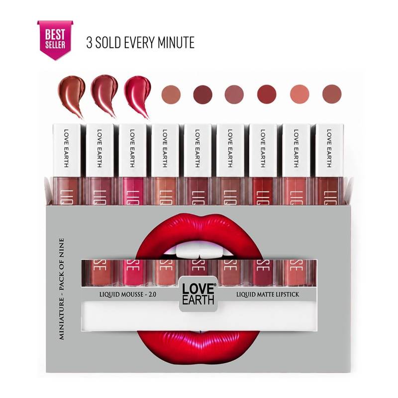 Love Earth Liquid Mousse Liquid Matte Lipstick 2.0 - Pack Of 9