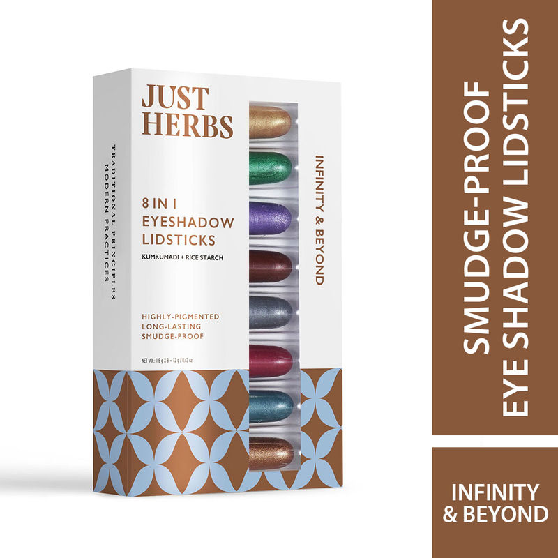 Just Herbs 8 In 1 Eye Shadow Lidsticks Highly-pigmented Long-lasting Smudge-proof - Infinity-beyond