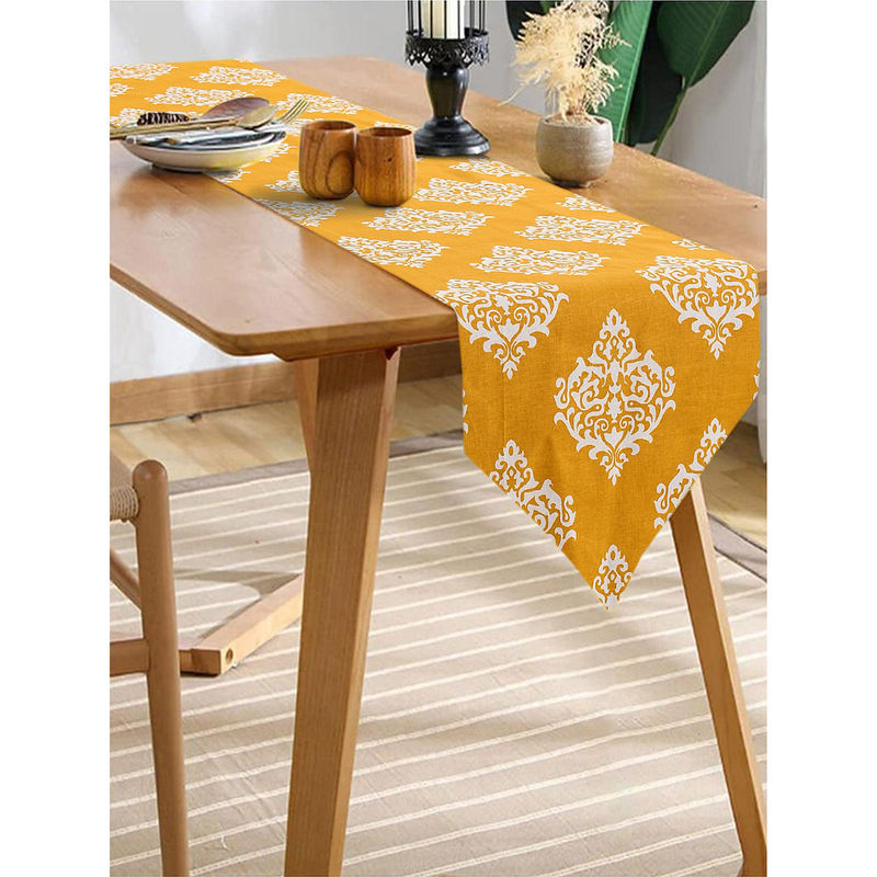 Urban Space Cotton Dining Table Cover Motif Mustard Buy Urban Space