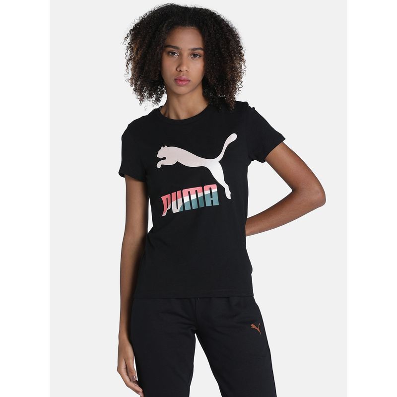 Puma Classics Logo Womens Black T-Shirt (S)