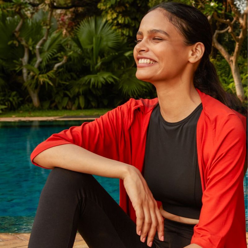 Nykd by Nykaa Sooo Comfy Super Soft Shrug , Nykd All Day-NYAT 075 - Red (L)