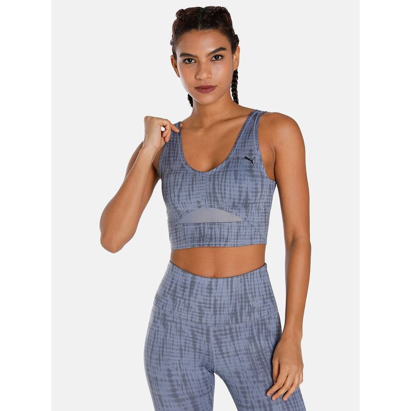 Puma Studio Aop Crop Top Womens Grey Tank Top (M)