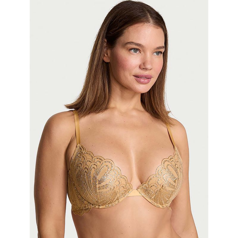 Victoria's Secret Multi-Color Very Sexy Showgirl Embroidery Unlined Demi Bra (32B)