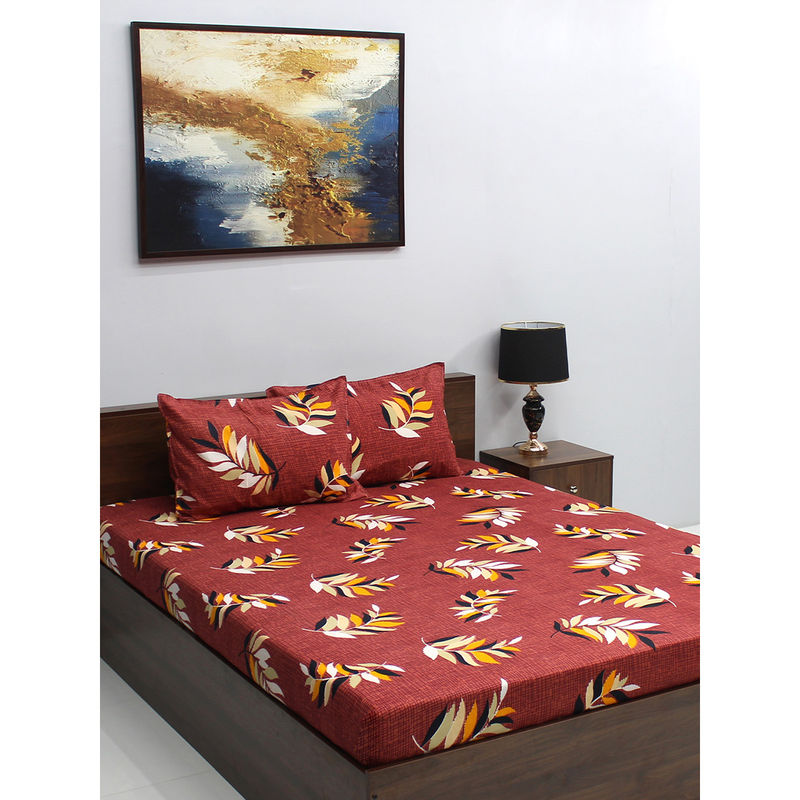 Buy RAYMOND HOME Serene 100 Gsm Microfiber Brown Double Bedsheet with