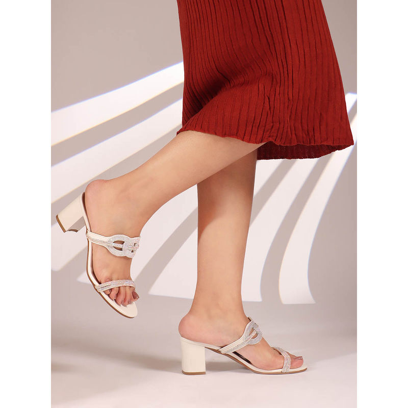 Carlton London Women White Round Toe Sandal (EURO 36)