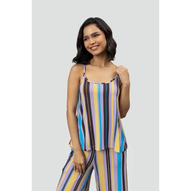 NeceSera Striped Modal Tank Top (L)
