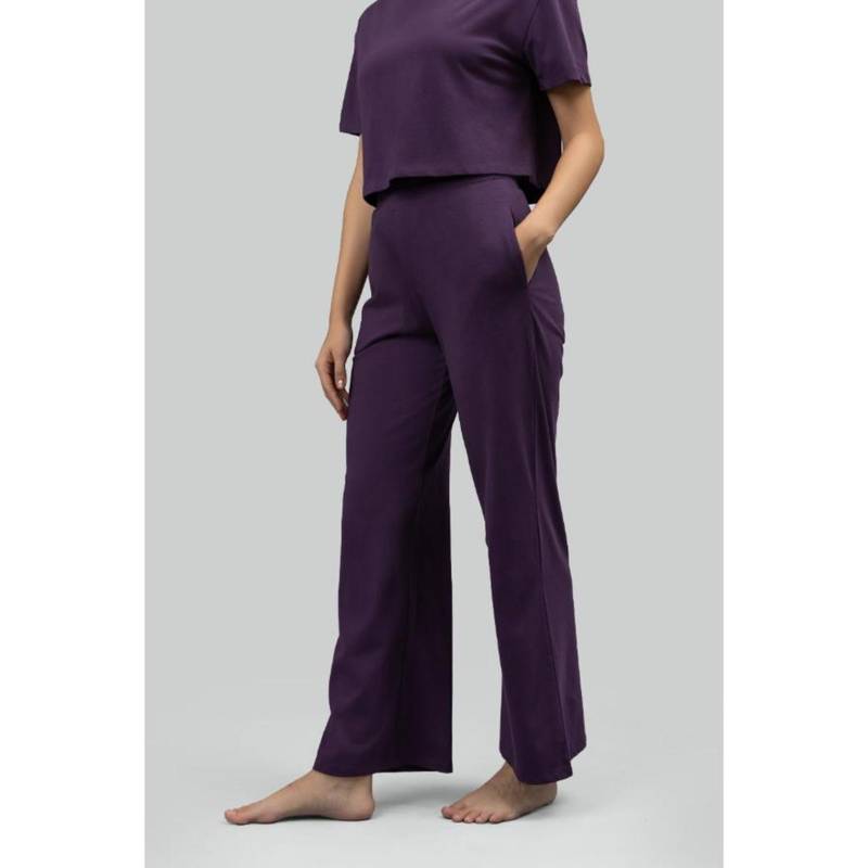 NeceSera Soft Flare Plum Lounge Pants (M)