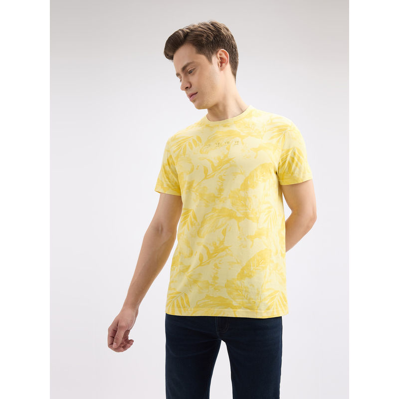 Pepe Jeans Men's Yellow Printed T-Shirt (M)
