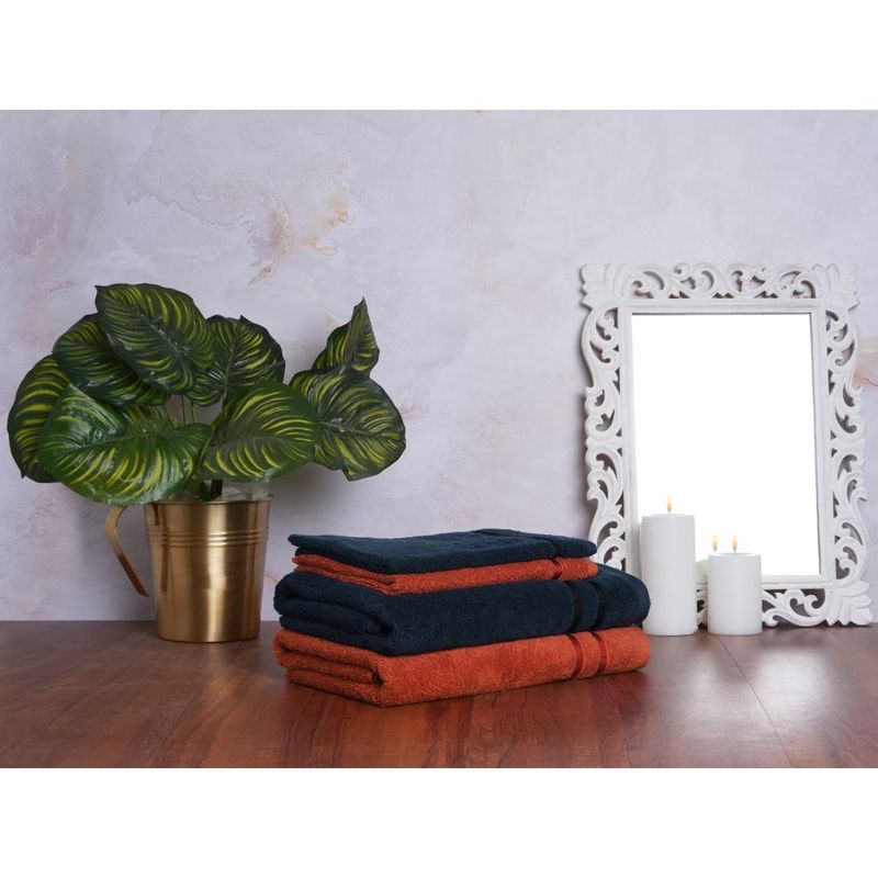 Spaces Atrium Multicolour 500 Gsm 2 Bath Towels , 2 Hand Towels Buy