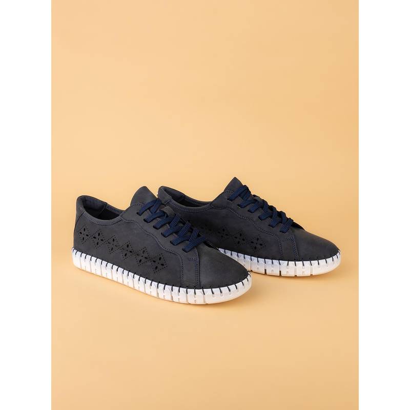 Alberto Torresi Navy Blue Lightweight Fashion Daily Wear Sneakers (UK 4)