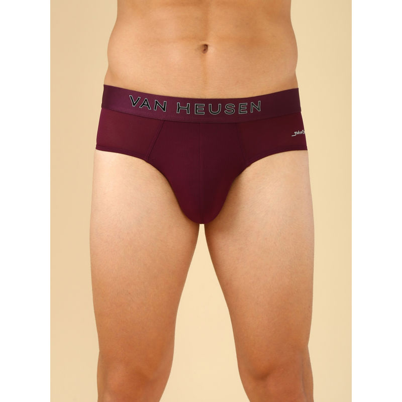 Van Heusen Innerwear Men Deep Purple Swift Dry & High Stretch Mesh Briefs (M)