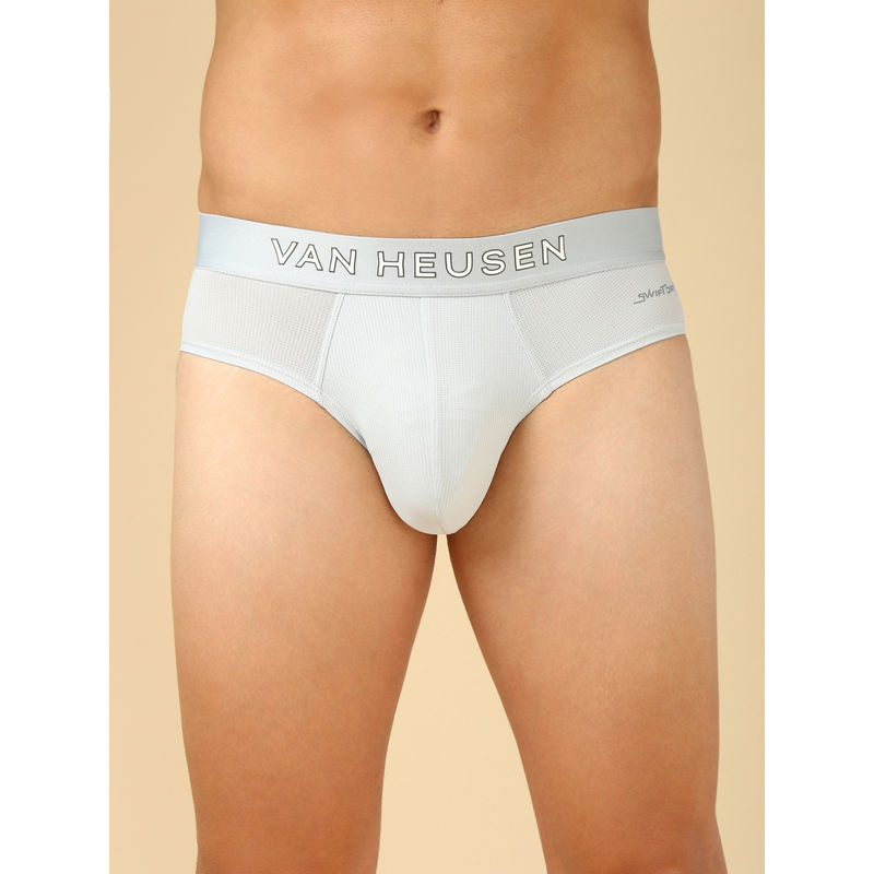 Van Heusen Innerwear Men Grey Swift Dry & High Stretch Mesh Briefs (XL)