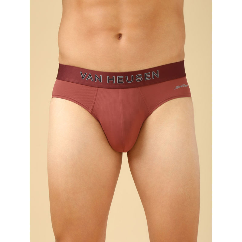Van Heusen Innerwear Men Wild Ginger Swift Dry & High Stretch Mesh Briefs (L)