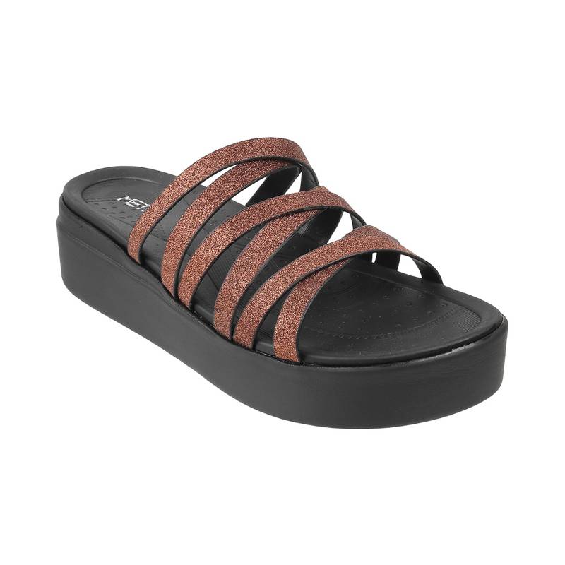 Metro Womens Bronze Platform Heels (EURO 36)