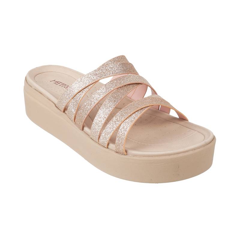 Metro Womens Rose Gold Platform Heels (EURO 37)