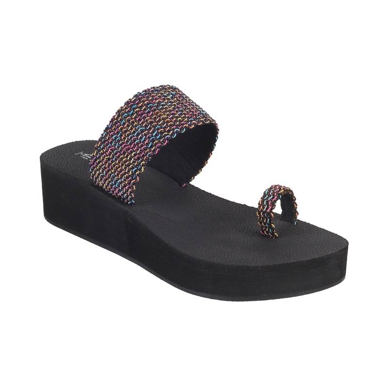 Metro Black Synthetic Assorted Women Wedges (EURO 39)