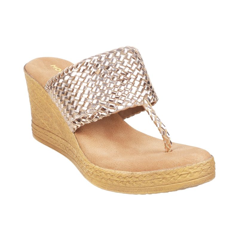 Mochi Womens Rose Gold Platform HeelsMochi Rose Gold Synthetic Braided