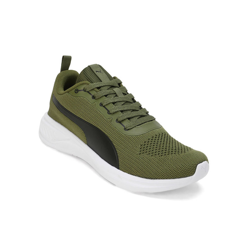 Puma Flowfurl Knit Mens Olive Green Running Shoes (UK 8)